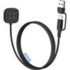 MoKo USB A/C Caricatore per Fitbit Versa 4/Versa 3/Sense 2/Sense, Cavo di Ricarica Magnetico per Google Pixel Watch 3/2, Ricambio Caricabatteria per Fitbit Watch, Nero