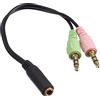 adaptare 14021 Cavo adattatore Cavo per cuffie Android/iPhone Connettore TRRS a 4 pin per collegamento PC/notebook 2 connettori separati
