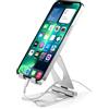 FadyDail Supporto Telefono Regolabile Porta Cellulare da Tavolo in Alluminio, Antiscivolo e Pieghevole Supporto Dock per iPhone 16 15 14 13 12 11 Pro Max Mini, Galaxy, Huawei e Altri Smartphone
