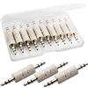 RUNCCI-YUN 10 Pezzi argento 3 poli mm stereo jack Adattatore 3.5 mm per cuffie