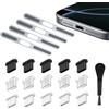 TILONKJ 20 Pcs Kit di Protezione dalla Polvere per Telefoni Cellulari,Adesivi Antipolvere per Altoparlanti,Copertura porta USB C,Tappi antipolvere iphone 16/15, Pulitore Porta di Ricarica del Telefono