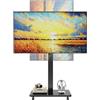 CNTSLNB Carrello per TV da 10 a 42 pollici, LCD, LED, OLED, Plasma, altezza regolabile, carrello TV da pavimento con rotazione del pannello di 90°, supporto mobile TV su ruote, capacità di carico 30 kg, VESA