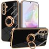 Lonrapa Cover per Samsung Galaxy A36 5G Custodia 360° Regolabile Anello Magnetica Supporto Ring Cover Sottile Morbido Case Antiurto Protettiva Custodie per Cellulare Silicone per Galaxy A36 5G - Nero
