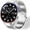 TAYSHILEY Smartwatch da uomo, 1,75 pollici, AMOLED, con 100 modalità sportive, cardiofrequenzimetro/sonno, chiamate Bluetooth, impermeabile IP67, fitness tracker per iOS/Android (RB argento)
