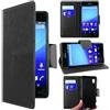 ebestStar - Cover Compatibile con Sony Xperia M4 Aqua, M4 Aqua Dual Custodia Portafoglio Pelle PU Protezione Libro Flip, Nero [Apparecchio: 145.5 x 72.6 x 7.3mm, 5.0'']
