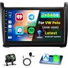 Inefala 2+64GB Android 15 Autoradio per VW Polo 2010-2017 Stereo 9 Pollici Schermo Touchscreen con Wireless Carplay Android Auto con Bluetooth, GPS, SWC, Retrocamera AHD