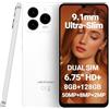 Ulefone Android 14 Cellulare NOTE 20 PRO, 6,75'' HD+ Grande Schermo, 8GB RAM+128GB ROM, 50MP+8MP+2MP, Smartphone DUAL SIM, Batteria 6001mAh, Impronte Digitali+Riconoscimento Facciale, GPS, Bianco