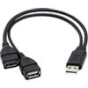 Villageboom Splitter USB 2.0 Y da 1 a 2 / USB maschio a 2 USB femmina adpater - soluzione rapida per collegare un secondo dispositivo USB, lunghezza 33 cm, prodotto con valore sociale