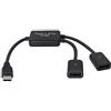 zdyCGTime Adattatore hub OTG di tipo-c,hub Tipo-c2.0 maschio a 2 USB2.0 femmina OTG 1to2 Y splitter,adatto per telefoni cellulari OTG,laptop,tablet,dischi U e altri dispositivi.(20cm/1Pezzo)