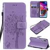 Zchen Cover Samsung Galaxy A70, Custodia Cover Protettiva in Cuoio Flip Libro Portafoglio Resistente Antiurto con Supporto per Samsung Galaxy A70 (Albero-Viola)