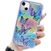 LCHULLE Cover per iPhone 14 Farfalla Lucida Glitter,Viola