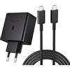 JupptElectronics Caricatore USB C 45W Caricatore Veloce per Samsung Galaxy S23+, S23 Ultra, S22+, S22 Ultra, S23, S21 Ultra 5G, Note10+, Tab S8, S8+, S8 Ultra, Tab S7, S7+, S7 FE, con cavo di Ricarica Type-C 5A 2M