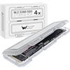 Wanfocyu 4 Pezzi per disco rigido in plastica SSD M.2 2280 trasparente per Samsung/Kingston/WD/Silicon, scatola di archiviazione SSD M.2 NVMe/AHCI 2280