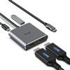 fairikabe Adattatore da USB C a doppio HDMI 4K 60Hz, separatore USB C a 2 monitor, display esteso, hub HDMI di tipo C (C a Dual HDMI + PD + USB), CHD125eu