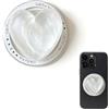 BDEPSTR Supporto per Smartphone a Forma di Cuore - Impugnatura Estensibile con Base Stabile - Colore Bianco - Adatto per Video e Videochiamate