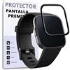 REY Vetro temperato 3D per Fitbit Versa 2, nero, protezione schermo di alta qualità, protezione completa, 3D, 4D, 5D