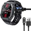 Blueshaweu Compatibile con EIGIIS K55 1.85'' Smartwatch Charger, Blueshaweu Magnetic Charging Watch Collegato USB 3.3ft Compatibile con LEMFO K55/JELLOO K55 Smartwatch (nero)