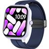 Blueshaweu Compatibile con HENGTO H39 PLUS Smartwatch,Sport Silicone Replacment Cinturino con chiusura magnetica compatibile HENGTO H39 PLUS Smart Watch (blu)