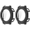 MGUEIAO [2 Pack] Cover Compatibile con Amazfit T-REX3 Pro,Custodia Rigida con Vetro Temperato,Protezione Totale Ultra Sottile HD Clear Pellicola Protettiva-Nero