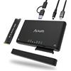 Alxum Custodia NVMe M.2 e SATA per HDD/SSD Con Clonazione Offline, Supporto Trasferimento Dati 10Gbps, Cavo USB C a A, Adattatore USB C e Alimentatore 12V/2A