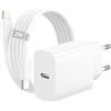 Poukey Caricatore iPhone, Caricabatterie iPhone mit cavo Lightning 2M per Apple iPhone 14 13 12 11 Pro Max/Mini/XS/X/8/SE/iPad, 25W Caricatore USB C Alimentatore Spina Ricarica Rapida Carica Batteria