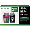 HEMEINY Cartucce d'inchiostro ricaricabili 560XL 561XL compatibili con stampanti Canon PIXMA TS5350 TS5351 TS7450 TS7451 TS5352 TS5353 TS5351a TS7450a