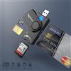 ROCKETEK Lettore di Smart Card USB, lettore di Smart Card DOD Military USB 4 Porte CAC/SIM/SDHC/SDXC/SD e Micro SD Card Reader per MMC RS & 4.0 compatibile con Windows XP/Vista/7/8/10.