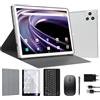 ANTEMPER Tablet 10 Pollici, 2024 Newest Android 13 Tablet PC, Octa-Core 16GB RAM+128GB ROM (1TB TF), 5G WiFi, Bluetooth 5.0, GPS, Tablet 2 in 1 con Tastiera, Penna, Mouse, Argenteo