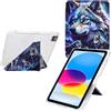Bxithnr Cover per iPad Air 11 Pollici M3/M2 2025/2024, iPad Air 5/4 10,9'' 2022/2020, Custodia con [Molteplici Angoli di Visione] [Vassoio Portapenne] Cover Protettiva Sottile e Trasparente - Lupo