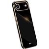 RankOne La Custodia del Telefono è Adatta per Smartphone, Compatible with iPhone Air/iPhone 17 Air (6.5 Inches), Case per Cellulare in Silicone con Telaio Galvanico - Nero