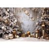 Ci-Fotto Sfondo Fotografia di Natale, Ci-Fotto 2 * 1,5m Sfondi Fotografici Albero di Natale Porta in Legno Sfondo, di Decorazione Striscione per Feste a Casa, Sfondi di Foto Studio per Bambini