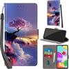PHINIENLAND Cover per Samsung Galaxy A41 Case PU Pelle Custodia [Kickstand] [Chiusura magnetica] [Slot per Schede], Portafoglio Flip Custodia per Samsung A41,Montagna