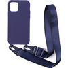 2NDSPRlNG Cover con Collana Compatibile con iPhone 13 Mini,Case con Laccio per Il Collo Custodia con Cordino Soft silicone Case,Blu