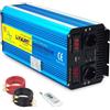 Yinleader 4000W /8000W Inverter 12v 220v/230v Onda Sinusoidale Pura Convertitore di Tensione Trasformatore Con 2 Prese EU e Una USB, Telecomando Senza Fili 2 LED