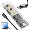 Wowsofty Custodia SSD M.2 NVME Adattatore Lettore Disco Rigido Esterno, Custodia Adattatore M2 USB 3.1 USB-C Custodia Disco Rigido Esterno Trasparente per SSD M-Key 2230/2242/2260/2280, Plug & Play