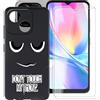 AQGGIIXY Custodia per ZTE Blade A35e (6.75) con 2 X Vetro Temperato Pellicola Protettiva, Ultra Sottile Antiurto AntiGraffio Nero Morbida Silicone TPU Cover per ZTE Blade A35e - DUO6