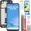 YHX-OU 6.52 Nero+Telaio Schermo per Xiaomi Redmi A2 Redmi A2+ Riparazione e Sostituzione LCD Display Touch Screen Digitizer con Utensili Inclusi + 1 Pezzo Vetro temperato