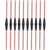 Aiqeer 10 Pezzi 5 X 20 mm 32V 20A In-Linea Vetro Tubo Portafusibili, AGC Portafusibili in Vetro Auto con 16 AWG Cavo (Nero)