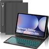 WAVATA Tastiera per Samsung Galaxy Tab S10+/S9 FE+/S9 Plus 12.4 con Retroilluminata, Custodia Tastiera per Samsung Tab S10 Plus Magnetica Staccabile QWERTY Layout Bluetooth Italiano, Nero