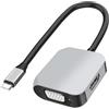 MEIRIYFA Adattatore USB C a HDMI VGA per doppio monitor, hub USB C 2 in 1 con 4K HDMI, 1080P VGA compatibile con monitor, laptop, telefoni cellulari, tablet