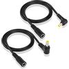 YAODHAOD Cavo di prolunga ad angolo retto DC 5,5 x 2,5 , 18 AWG 0.5M DC5525 maschio a femmina 90 gradi giallo per presa di corrente per telecamere di sicurezza CCTV, Strip Lihgt, auto (2pcs)