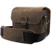 MegaGear Pebble MG1724 - Borsa messenger in vera pelle per fotocamere mirrorless, istantanee e DSLR, colore: Cannella