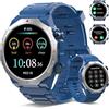 Qecnato Smartwatch Uomo Militare, 1.39 HD Orologio Smart watch con Chiamate Bluetooth, Tracker Attività con Sonno/Cardiofrequenzimetro, 110+ Modalità Sportive, IP68 Impermeabile per Android iOS, Blu