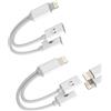 Kefiany Iphone Aux Adattatore Lightning Jack Caricatore Rapido Audio 2 in 1 (2Pack) Doppia Spina Auricolare Cavo di Ricarica Alimentatore Splitter Apple MFI Fast Charger Accessori per 14 13 12 11 Pro Max X XS