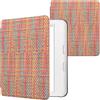 kwmobile Custodia eReader Compatibile con Kobo Libra Colour eReader - Cover eBook PVC con Chiusura Magnetica - Flip Case Effetto Fibra Multicolore