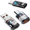 xiwai 3 pezzi/set adattatore USB-C tipo C Smart LED a USB3.2 tipo A adattatore OTG 10 Gbps 40 Gbps 120 W 240 W dati ricarica rapida tester rilevatore