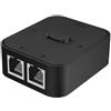 GERUI Switch di rete LAN 2 porte, switch di rete 2 in 1 o 1 in 2 uscite, switch Ethernet 1000 Mbps CAT7/Cat6A/Cat6/Cat5e/Cat5, 2 porte hub di rete nero