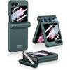 COQUE Custodia Galaxy Z Flip 6 con Penna e Slot, Pellicola Protettiva Integrata con Cerniera Pieghevole, Cover Pieghevole per Samsung Galaxy Z Flip 6 5G-Verde