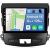 YUNTX [6GB+128GB] Android 15 Autoradio für Mitsubishi Outlander/Peugeot 4007/Citroen C-Crosser-[Integriertes CarPlay/Android Auto/DSP/GPS]-9"IPS 2.5D-Kamera+MIC-DAB/Mirror Link/Bluetooth 5.0
