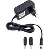 JZK Adattatore alimentazione AC/DC 6 V 1.5 A 9 W con connettore DC 5.5 x 2.5 mm e 2 spine alternative 4.0 x 1.7 mm, 3.5 x 1.35 mm, compatibile con jack 5.5 x 2.1 mm, caricabatteria muro